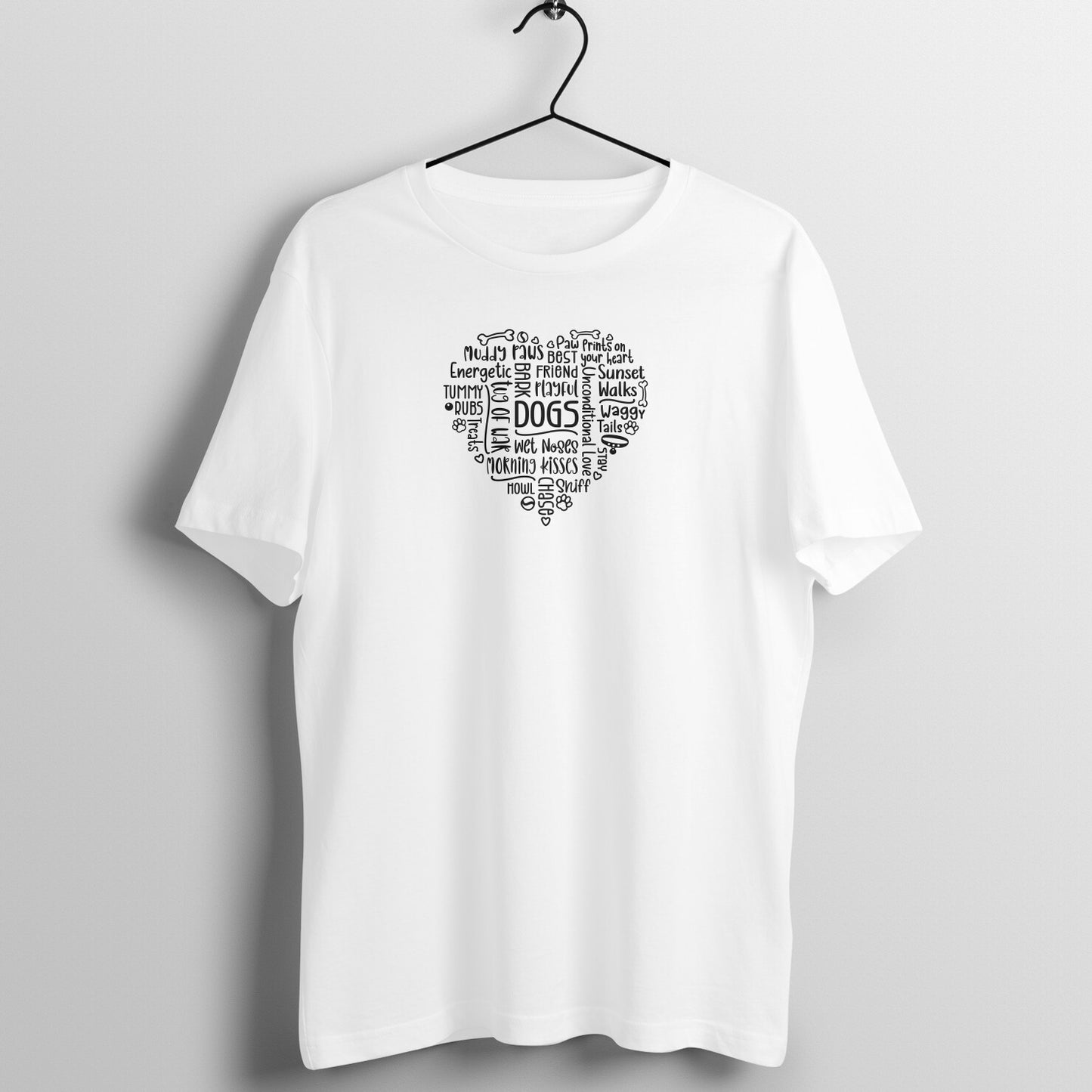 Dogs Word Heart - Half Sleeve Tee