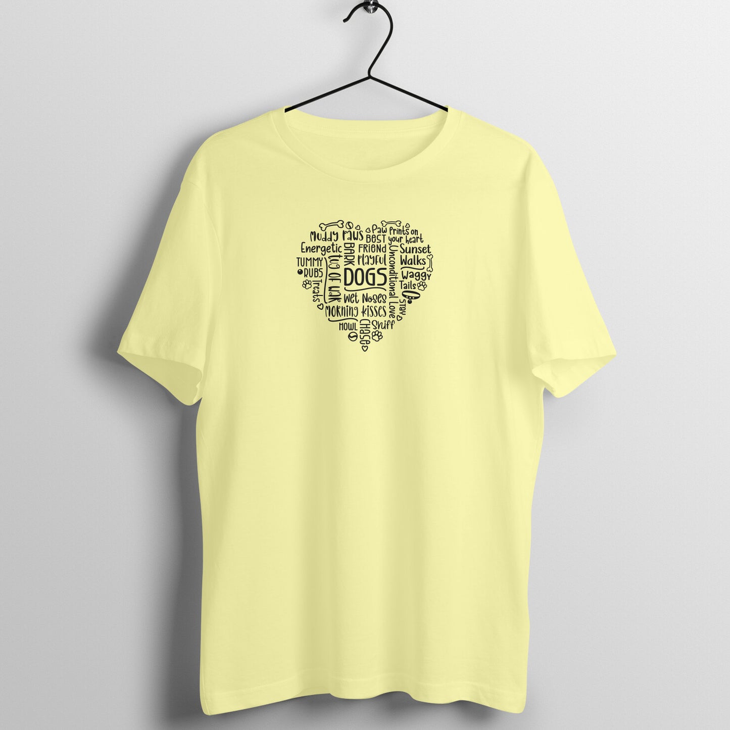 Dogs Word Heart - Half Sleeve Tee