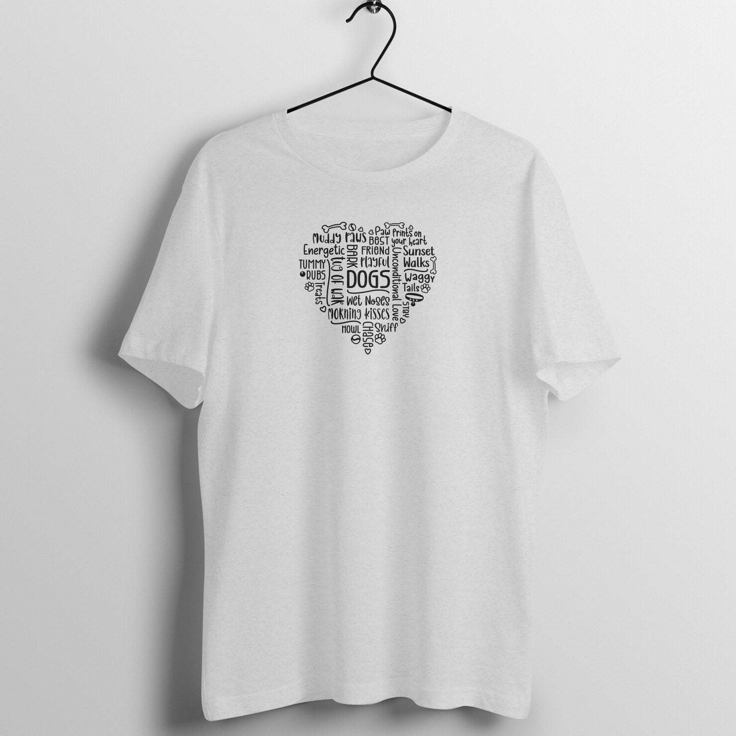 Dogs Word Heart - Half Sleeve Tee