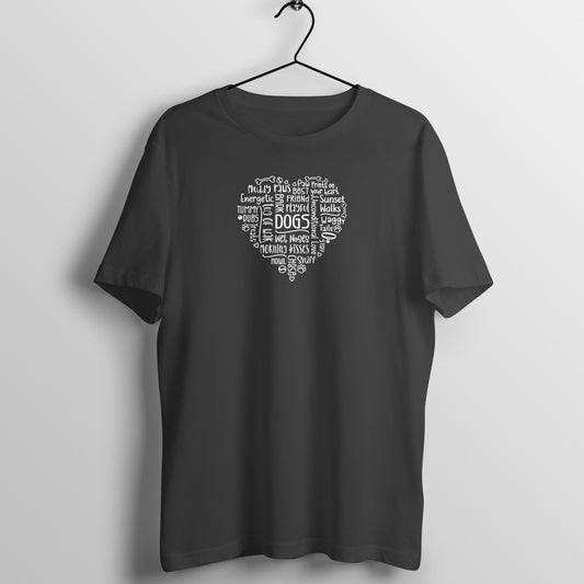 Dogs Word Heart - Half Sleeve Tee