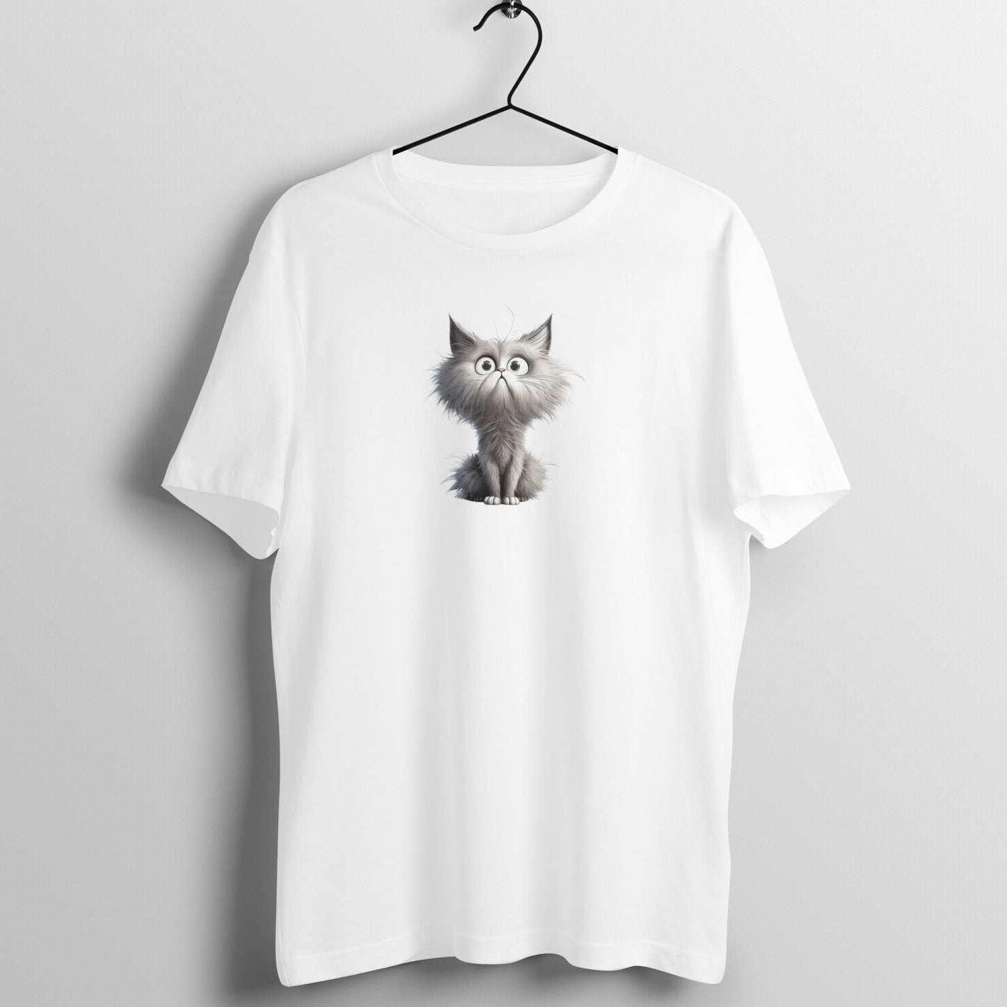 Wide-Eyed Wonder Cat - Half Sleeve Tee