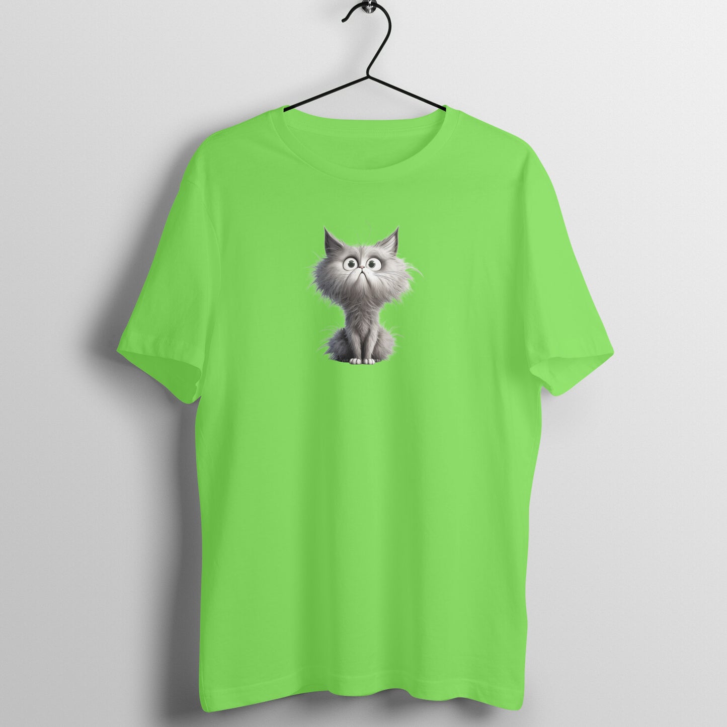 Wide-Eyed Wonder Cat - Half Sleeve Tee