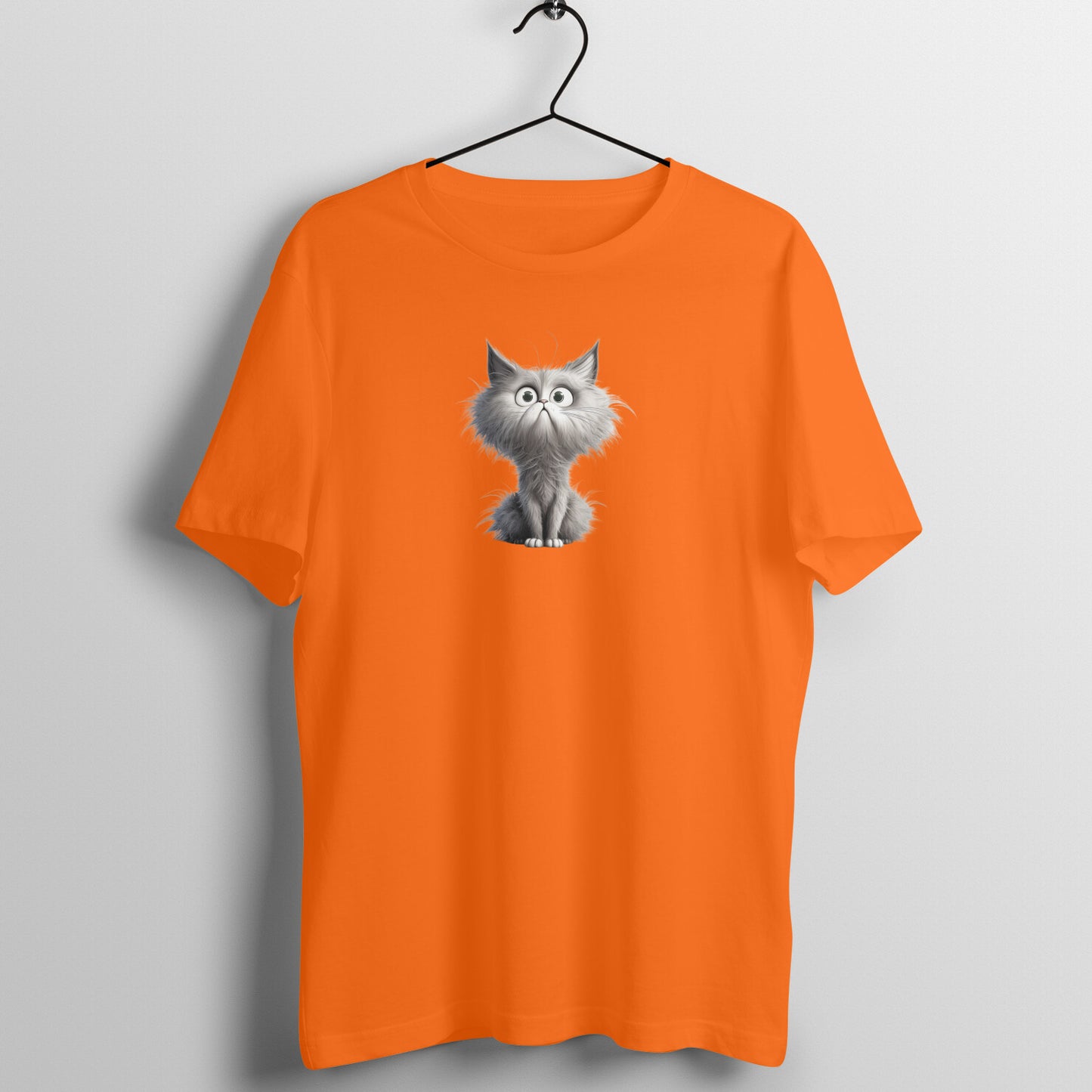 Wide-Eyed Wonder Cat - Half Sleeve Tee